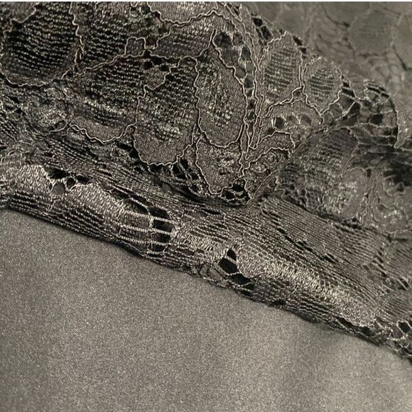 NWT Laundry by Shelli Segal Black Lace Collared Lined Top Women Size M - Picture 9 of 13